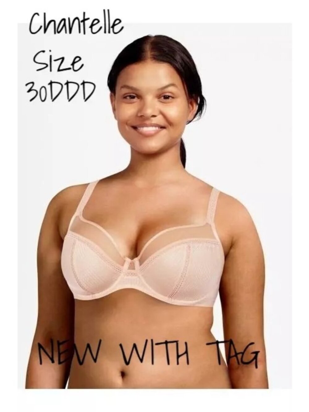 Chantelle Full-Figure Pink Underwire Bra - 30DDD Chic Essential, New Tags
